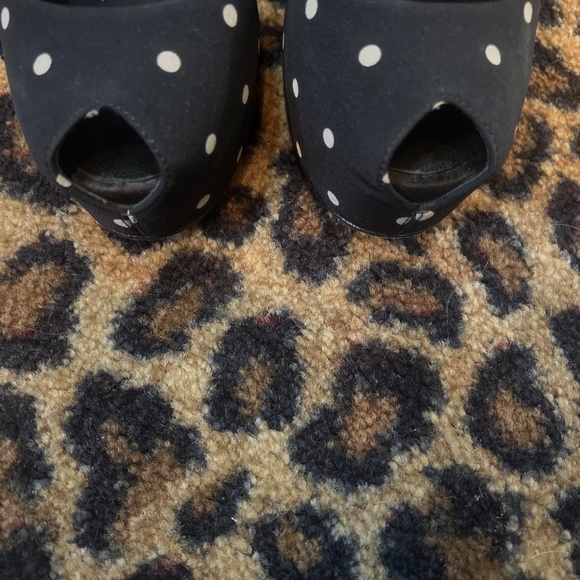 Giuseppe zanotti peep toe sling back black and white polka dot heels 37 - Picture 4 of 6